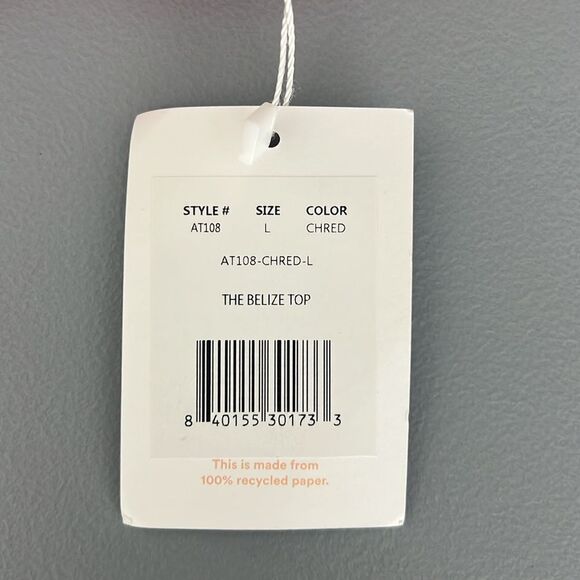 NWT Andie Swim The Belize Top in Flat Cherry Red Size L - Picture 8 of 10